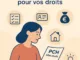 Illustration repr&eacute;sentant la lecture d&rsquo;un guide sur la PCH, avec des ic&ocirc;nes symbolisant les d&eacute;marches, l&rsquo;accompagnement, le logement et les aides financi&egrave;res.