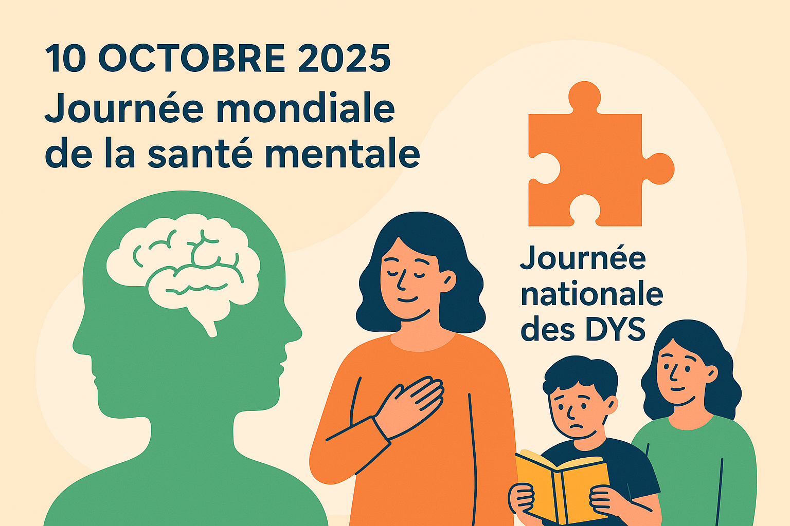 10 octobre 2025 Journ&eacute;e mondiale de la sant&eacute; mentale et Journ&eacute;e nationale des DYS