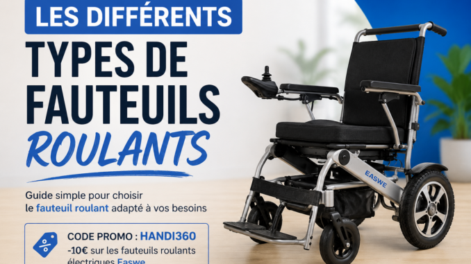 🦽 Les différents types de fauteuils roulants (guide simple)